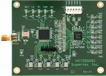 PCB and Board Layout Power Connector Description Actual Board Size: 7.mm x 8.mm V CC +.V Logic voltage input for V LL and CPLD. (ma) V, Ground V DD +5.V HV755 positive V DD supply. (5mA) V SS -5.