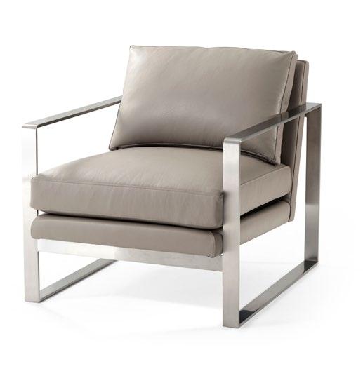 BOWER CLUB CHAIR TAS42004.0AWA Rectangular Open Framed End Supports Brushed Brass Finish Loose Cushion Back & Seat 28 x 34½ x 29 in 71.1 x 87.6 x 73.