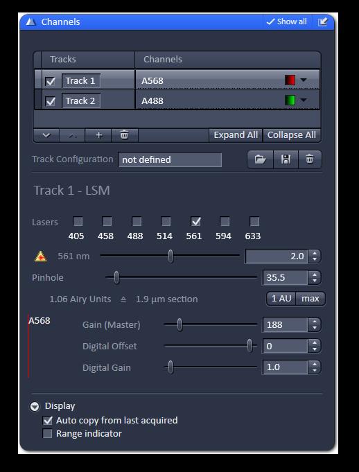 Acquisition Setup The Channels menu contains the three components used to dynamically control image quality.