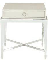 Adjustable glides. Pale Ivory finish. pages 4, 5, 6 363-121W END TABLE W 24 D 28 H 26 in. W 60.96 D 71.12 H 66.04 cm.