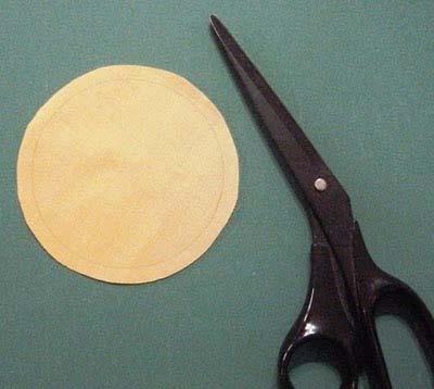 I'm going to show you a slick way to prepare the circle using Karen Kay Buckley's Bigger Perfect Circle templates. The cardboard cover of your Dresden template set has a circle on the inside cover.
