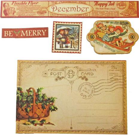 Place In Time - December Card Be Merry CARD # 1 Designed by Gloria Stengel Graphic 45 Supplies: 218 sheets piece December of red Cut-Apart twine (#4500614) 18 sheet piece December of red Foundations