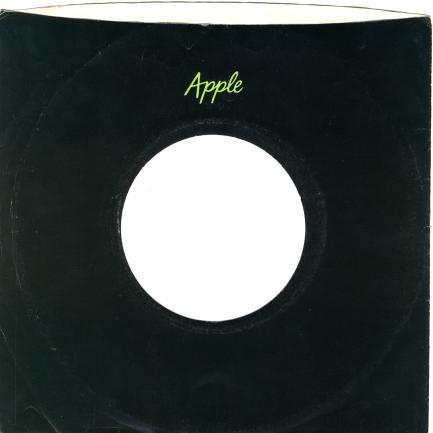 Note: Non-Picture sleeved singles come in an Apple company cover, either printed on the East Coast (left) or West Coast (right) APPLE 1800 -