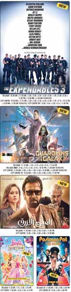 CINEMA / TV LISTINGS PLUS WEDNESDAY 20 AUGUST 2014 15 NOVO 1 2 3 4 5 6 7 8 Guardians Of The Galaxy (Action) 2D 11.00am, 3.50 & 8.40pm 3D 1.25, 6.15 & 11.05pm The Expendables 3 (2D/Action) 11.30am, 2.