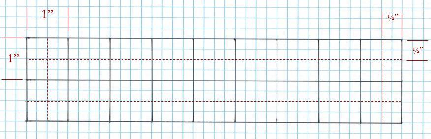 Arlen Feldman Celtic Knotwork, Part 1, page 7 Figure 5 - Grid with measurements In our case, each cell is precisely one inch wide and one inch high this was easy to do on the graph paper, since each