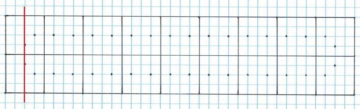 Arlen Feldman Celtic Knotwork, Part 1, page 9 Figure 8 - Ruler line for left-most cells Now, draw your dots ¼ away from the center line.