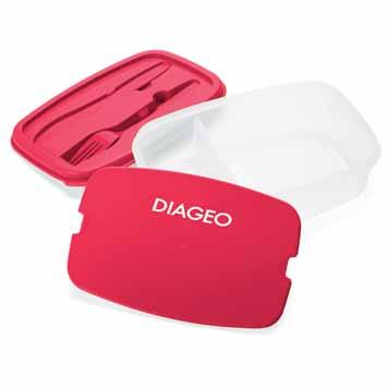 FC4003 Springfield Lunch Box Carry leftovers in style! Divided food container, perfect for portioning. Includes matching color fork and knife that snap securely into matching lid.