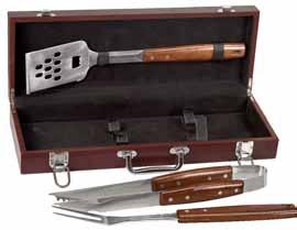 00 HBBQ03 Rosewood BBQ Gift Set Box and Tools Handles