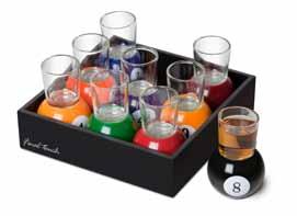 50 FTA1837 FTA1837 Pool Shots Set of 9 shot glasses (1 oz) Includes serving and storage tray