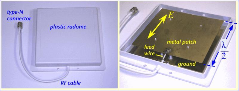 Example Image below shows the microstrip antenna that enclosed in a plastic