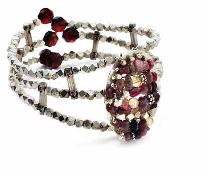 bracelet can bridge the gap between fine jewelry and gypsy style.