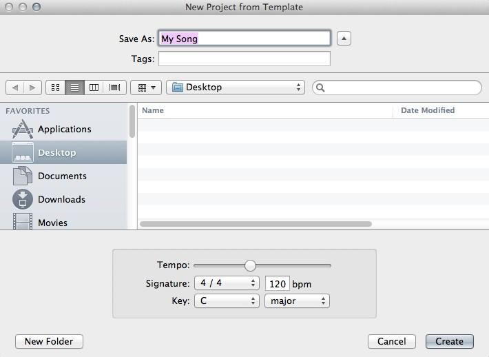 A window will then appear that looks like this: In this window you are given the option to adjust or change the tempo, signature and key of your project.