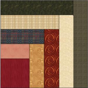 Everett Quilt Guild Block of the Month February 2019 - Quarter Cabin Fabrics and Cutting: Starch or size (Best Press) all fabrics before cutting Option 1 - Two Fabrics: Dark fabric: 1 square 4½ X 4½