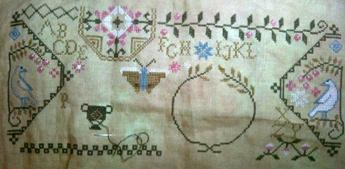 more of these charts coming any day) ~ Sandy stitching ~ and Carol s Quaker Garden, a