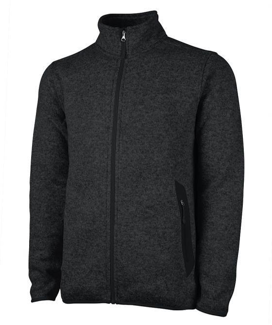 Men s Heathered Fleece Jacket - Style 9493 100% Polyester sweater fleece brushed on the inside for softness (8.26 oz.