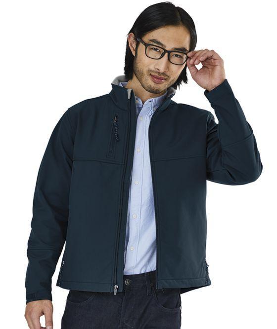 MEN S ULTIMA SOFTSHELL JACKET - STYLE 9916 Navy Wind and water-resistant soft shell fabric Polyester/spandex