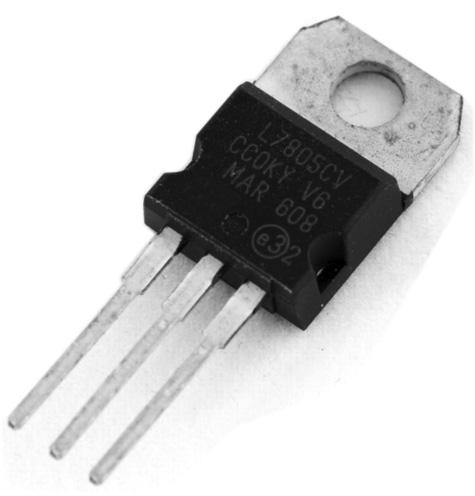 18 (a) Many integrated circuits, including PIC devices, need a precise +5 V supply voltage. This can be provided by a 7805 voltage regulator. Fig. 7 shows details of the regulator.