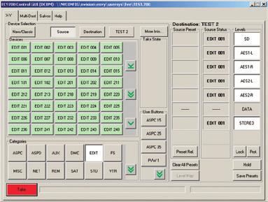 Each type of hard control panel has an associated GUI panel, with the same interface, functionality and