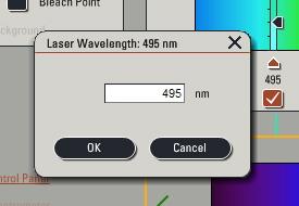 Select the desired wavelength by clicking on to drag the line or by clicking on the wavelength number and typing