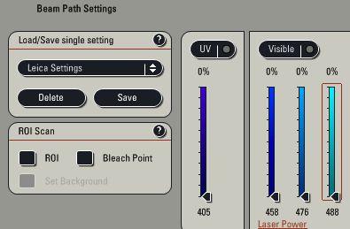 Beam Path Settings Step by step- Load single setting- DAPI example 1) There are several configurations already available in the