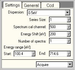 Tecnai on-line help User interface 143 Number of gain spectra Under number of gain spectra the number of spectra acquired for gain-spectrum acquisition is defined. Gain Acq. Pressing Gain Acq.