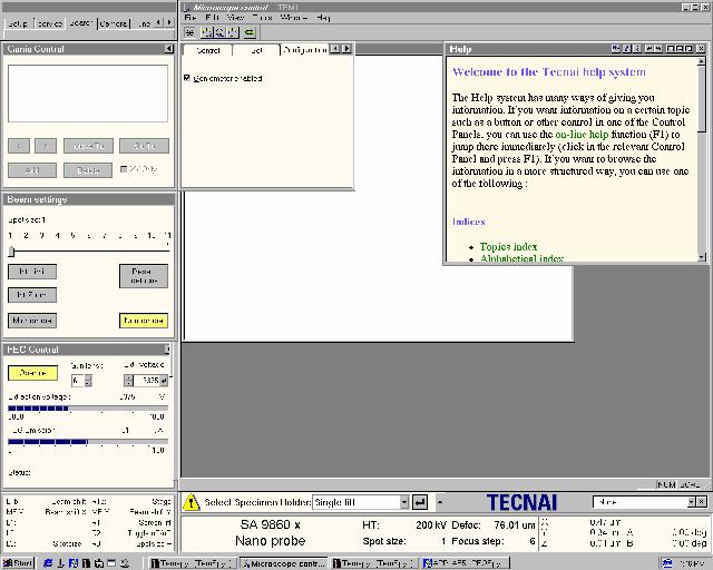 Tecnai on-line help User interface 5 1 User Interface The user interface consists of a number of separate elements. We can divide these into different categories: The Main program.
