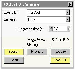 This controller can be DigitalMicrograph, AnalySIS, TIA CCD for CCD images and TIA Video for TV (Video) images.