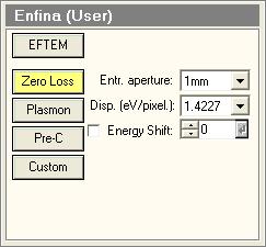 Tecnai on-line help User interface 86 4.30 Enfina (User) The Enfina control panel contains a number of controls for the Gatan Enfina Spectrometer.