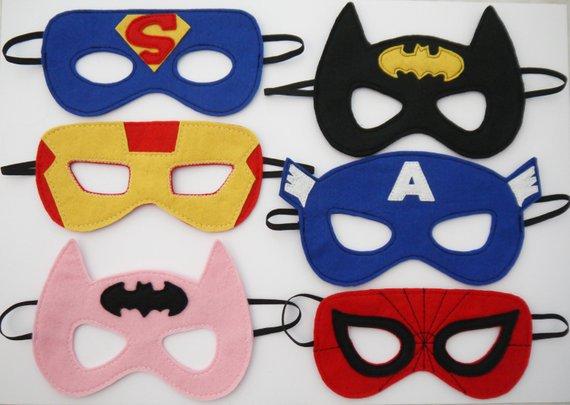 Felt Superhero Masks felt (red, blue, white, yellow, green, black, gray, and ivory) thread 3/4 inch elastic free superhero mask patterns 1. Create superhero mask templates on spare paper.