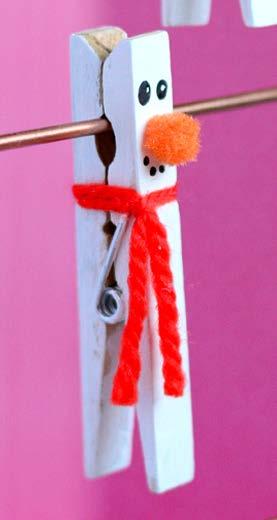 Cut 2 of ribbon and secure with hot glue on the back of the letter What you need wood clothespins yarn in various colors glue orange mini pom poms white paint