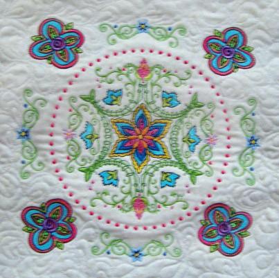 Embroider the blocks using the Jumbo Hoop or split the blocks and