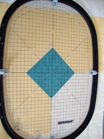 Use the printed templates as an aid in hooping the blocks.