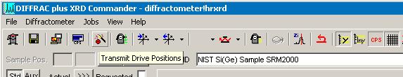 V. FINISH WRITING THE XRD WIZARD BATCH JOB This step assumes that you have already aligned your sample using XRD Data Collector 1) Copy the aligned positions from XRD Commander To XRD Wizard a) In