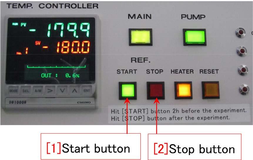 Chapter 1 Preparation before starting the experiment Figure 1.1: Control panel of cooled N 2 generator The N 2 cooler should be started 2 h before starting the experiment. Then 1.
