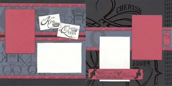 January 2008 From the Heart Page 6 of 8 Layout #7 and #8 12x12 Grey Print 12x12 Black Plain 12x12 Black Raised Print 12x12 Light Red Plain (2) 4.25x6.