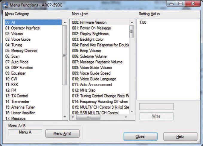 EXPANSIVE APPLICATION SOFTWARE 08 The ARCP-590G has a category listing in the menu function.