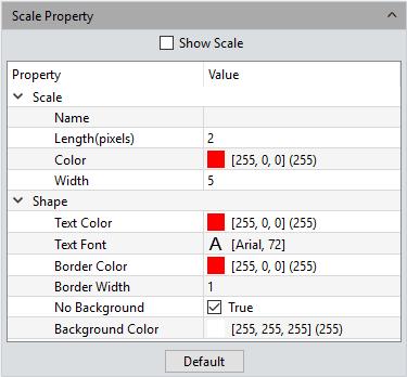 Measure Scale Property Capture software allows the user to set the scale properties for the user's actual needs.
