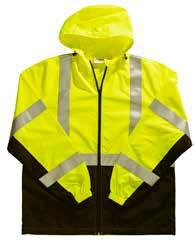 Xtreme-Flex Soft Shell fabric: 3M Scotchlite Segmented Comfort Trim DuPont Teflon Rain & Stain Fabric Protection Xtreme E-Z grasp sleeve closure Fully lined front with Polyester tricot knit fabric