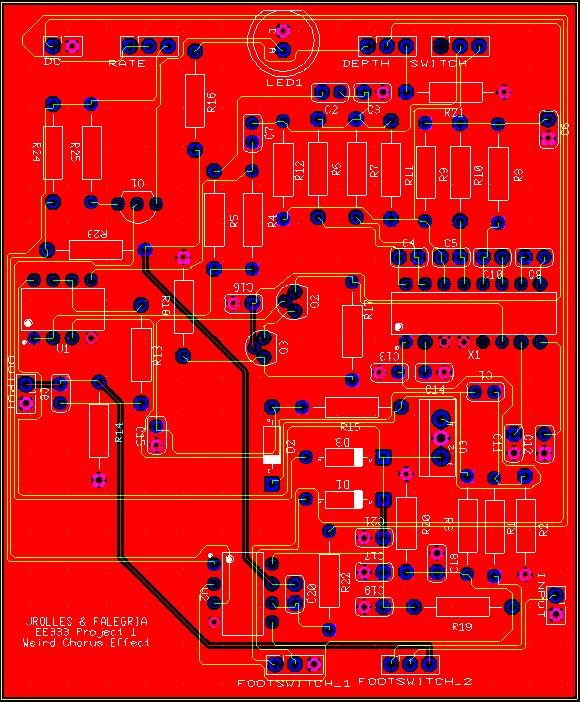 Printed Circuit Boards PCB Layout Both the chorus and delay PCBs may be found below in Figures 22 and 23, respectively.