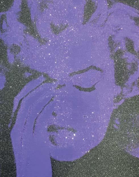 RUSSELL YOUNG Marilyn Crying Violet and Black 2014
