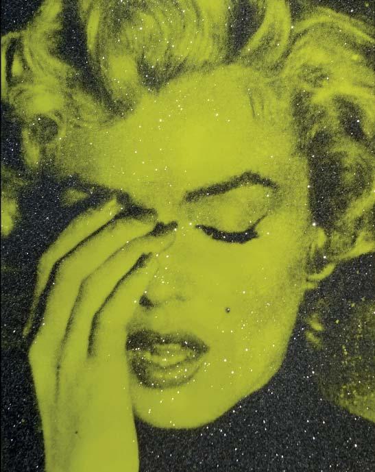 RUSSELL YOUNG Marilyn Crying Acid Green and Black 2014