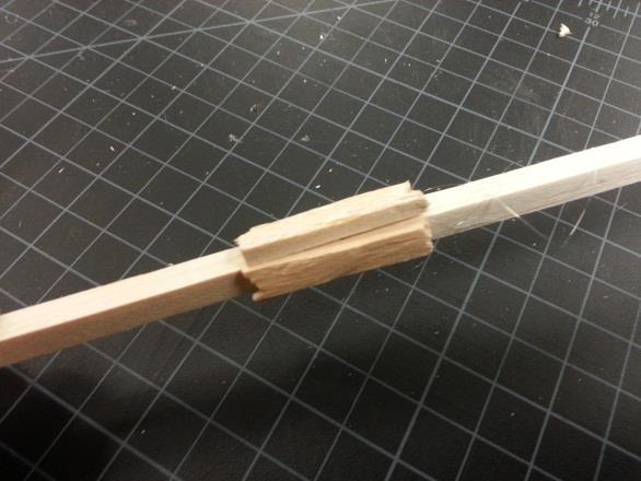 3. using small scraps of 1/16 x 1/16 balsa, 4. Finished product.