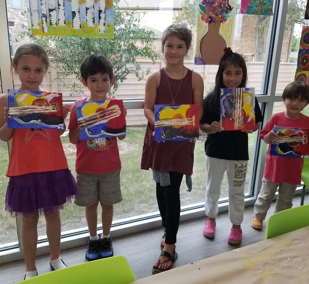 Art Camp Descriptions: Week 1: Abstract Art & Artists JUNE 11-15: Art campers will depart from reality as they explore shapes, forms, colors, and textures! Get messy and achieve fun effects in art.