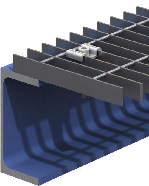Steel Floor Connections by Lindapter 3 Grate-Fast A high strength floor connection for rectangular open bar grating, providing superior clamping force due to a malleable iron cast body.