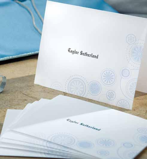 personalized stationery hoose from a traditional panel design with a black border on white (Style W)