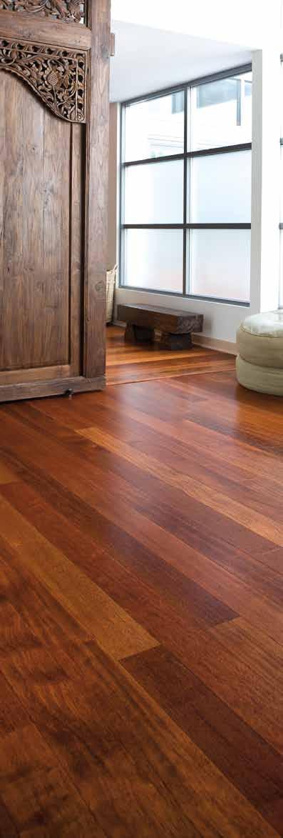 Jatoba Wide Board Classic Sabin Welness Center, USA Laying Very simple Junckers solid wooden floors are very flexible and easy to lay.