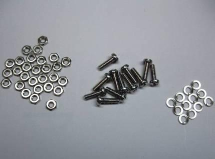 Use the nuts and screws included in the sports tire set 12 screws