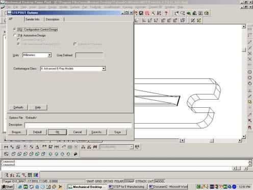can be generated from this function.. In this CAD/CAM system, by using export function. Figure 3 shows how a design bracket can be exported into STEP using the translation function.