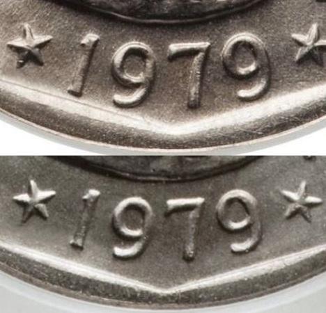 United States: Anthony dollar Narrow Rim and Wide Rim varieties of 1979 The Wide Rim variety (also know as Near date ) has a wider rim, so the date appears very near the rim.
