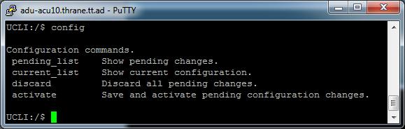 CONFIG command: The config command shows config possibilities: Below schema describes the different config commands, parameters and a short description of the function.